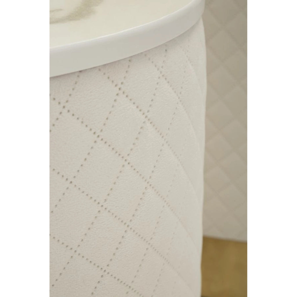 Set di 3 Pouf VKH770, Beige, Legno, 60x60x80 cm