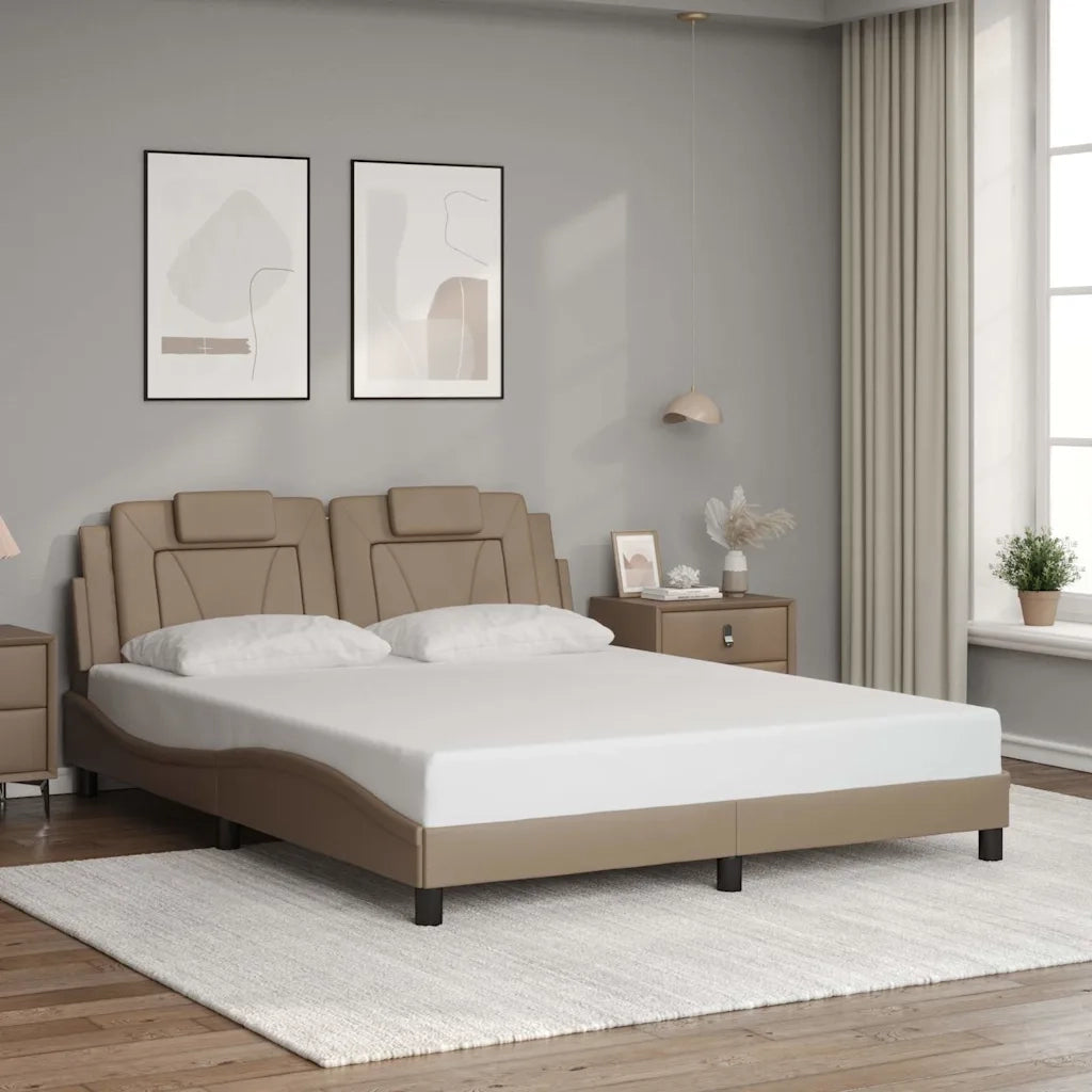 Giroletto con Testiera Cappuccino 160x200 cm in Similpelle