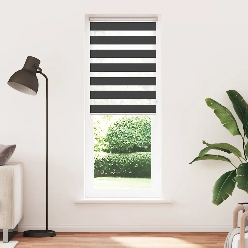 Tenda a Rullo Zebra Nero Larghezza Tessuto 80,9 cm Poliestere 4014258