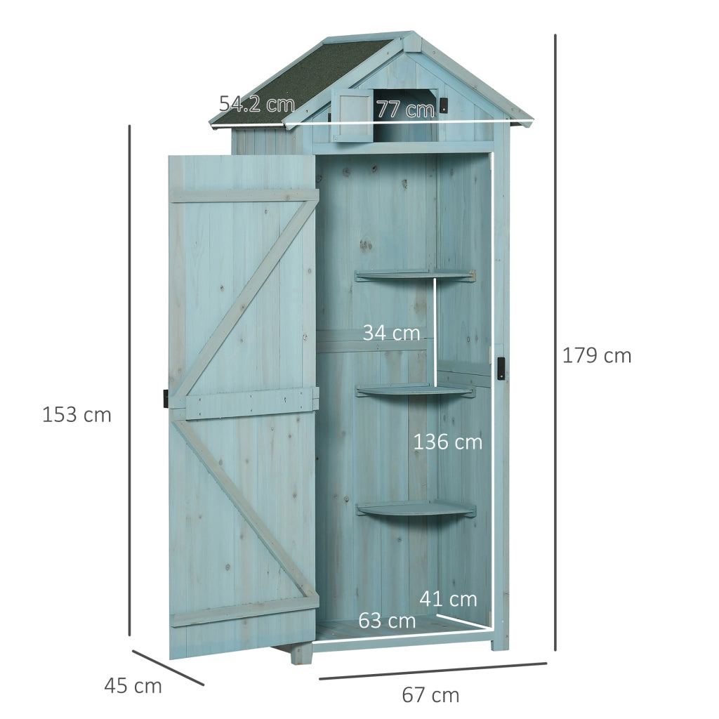 ARMADIO DA GIARDINO 77 x 54,2 x 179 cm Legno Azzurro