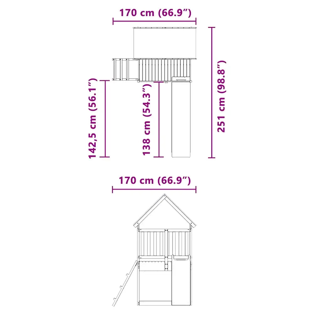 Set da Gioco da Esterno in Legno di Pino Impregnato CFW1561760