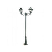 Palo Da Esterno Contemporaneo 250Cm Elegance Alluminio E Vetro Grigio 2 Luci E27