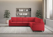 Divano marrak 3 posti  (tre sedute da 60cm) + angolo + divano 3 posti (tre sedute da 60cm) misure esterne l.286x286 | rosso - Mobili 2G
