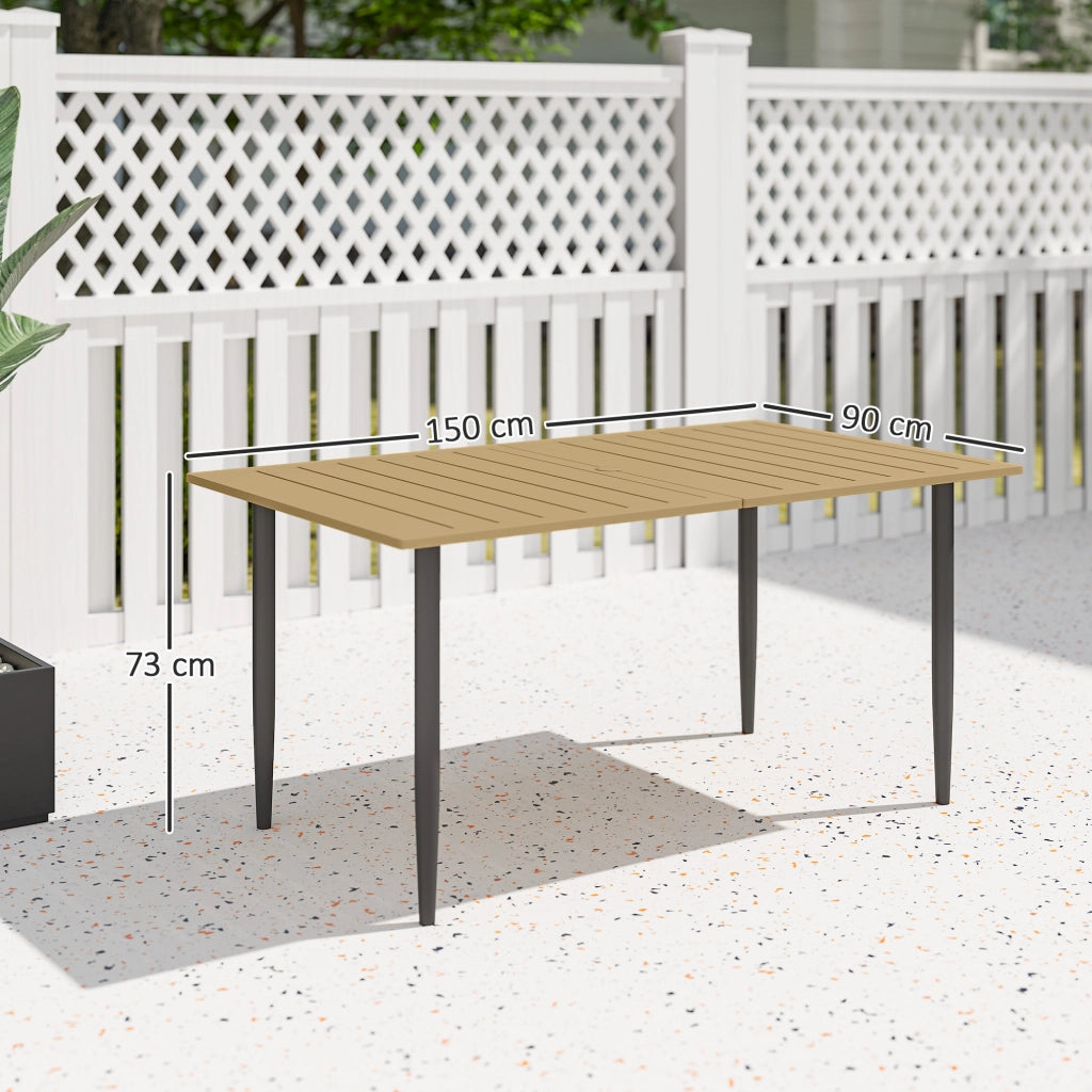 Tavolo da giardino 150x90 ¨C zephmum ¨C marrone, acciaio