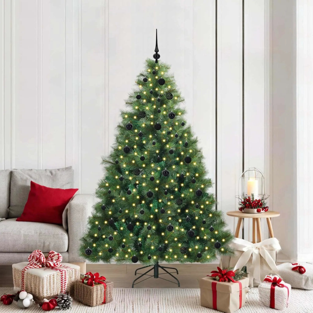 Albero di Natale artificiale con 300 LED Verde 210 cm PE e PVC