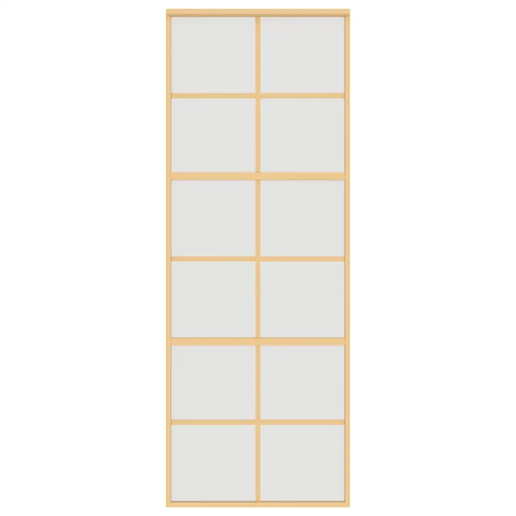Porta Scorrevole Dorata 76x205 Vetro Smerigliato ESG Alluminio 155169
