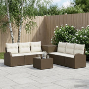 Set di divani 8 pz Marrone e Bianco Crema 3448110