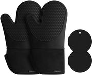 Manopole in silicone impermeabili e resistenti al calore, antiscivolo, nero, 2 pezzi