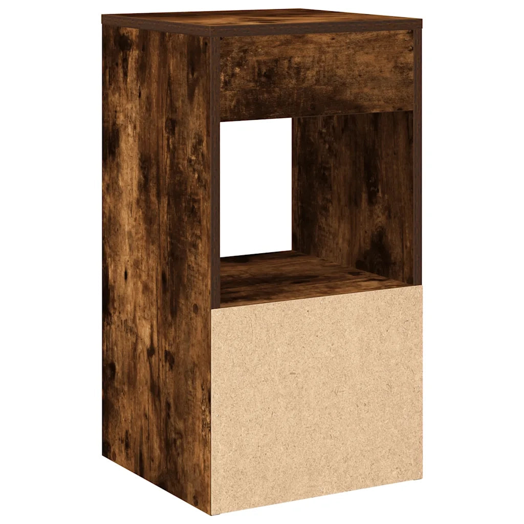 Comodino con Cassetto Rovere Fumo 35x34x66,5 cm 858721