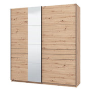 Armadio Camera da Letto Siri, Guardaroba Grande Appendiabiti, 195x217.5h cm Marrone Rovere Nodi