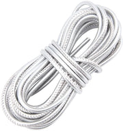 Cordone in PU pelle rotondo argento, 4,6 m x 3 mm corda in pelle con cordoncino per decorare collane, bracciali e accessori artigianali, inclusi sacchetti di organza e cavi in PP.