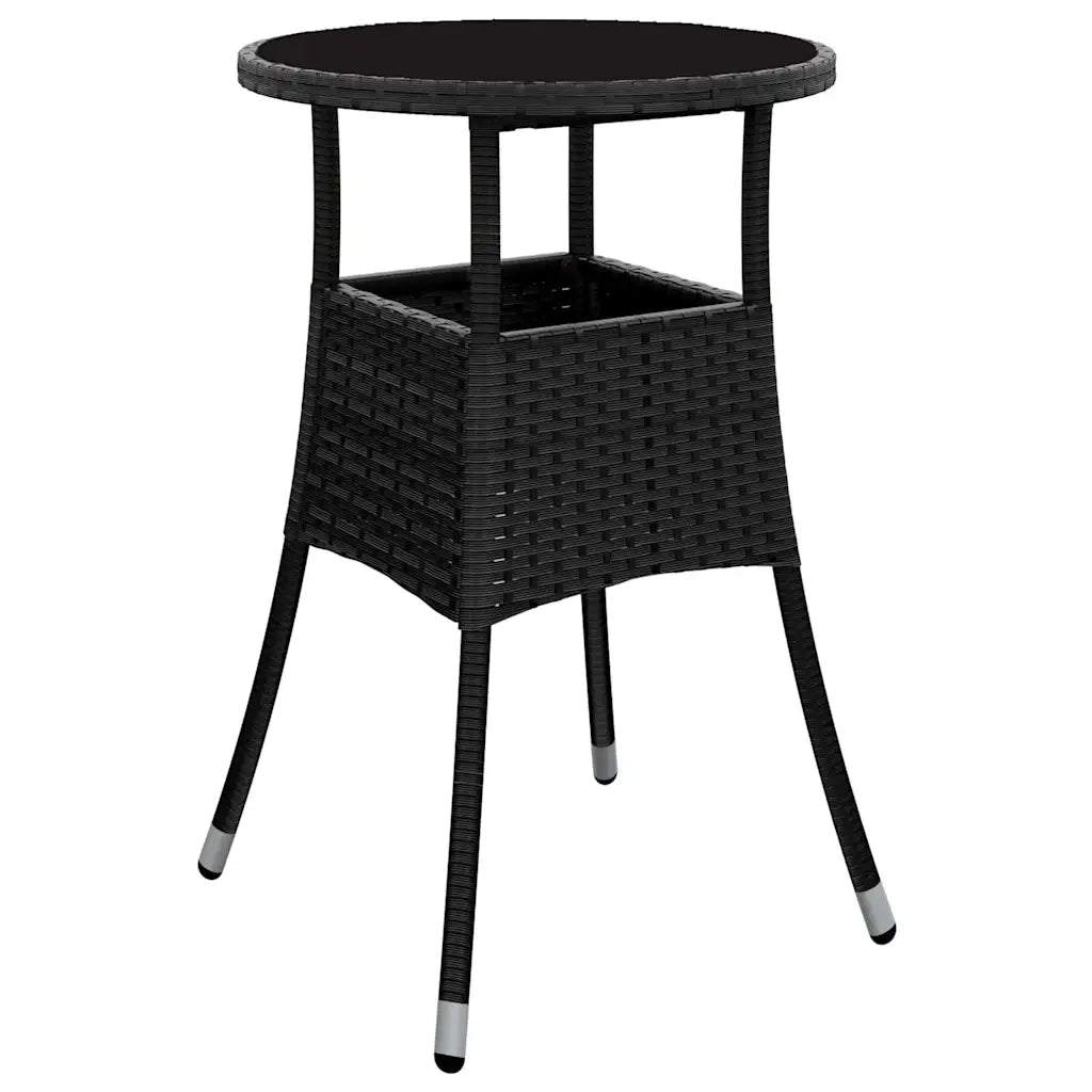 Set da Pranzo per Giardino 5 pz | Set Salotto da Giardino Nero polyrattan