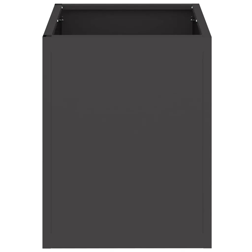 vidaXL Vaso da giardino Nero 32 x 32 x 40 cm Acciaio laminato a freddo