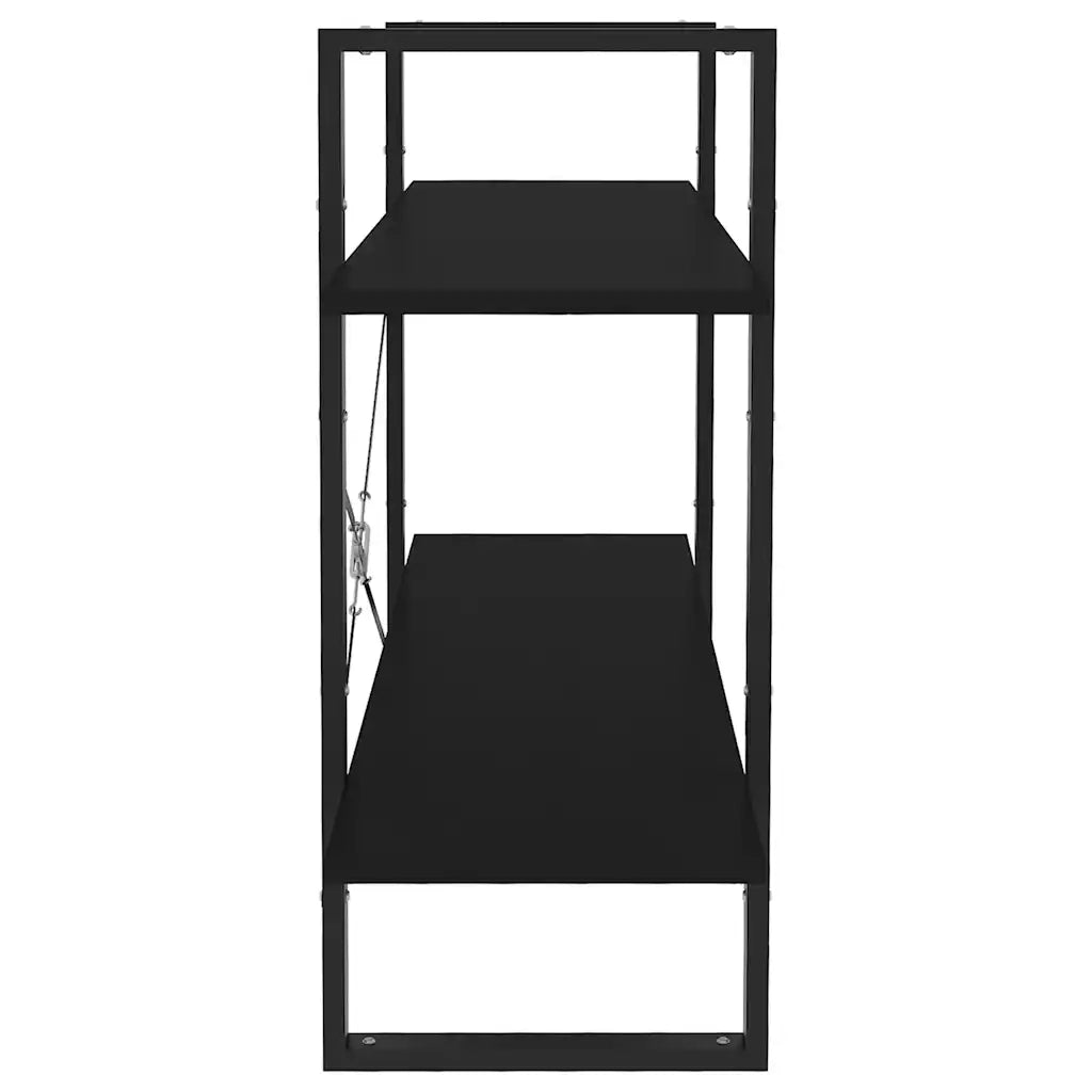 Libreria a 2 Ripiani-Scaffale per Libri-Mobile di Stoccaggio Nera 100x30x70 cm in Legno Multistrato