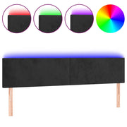 Testiera | Testata a LED Nera 160x5x78/88 cm in Velluto