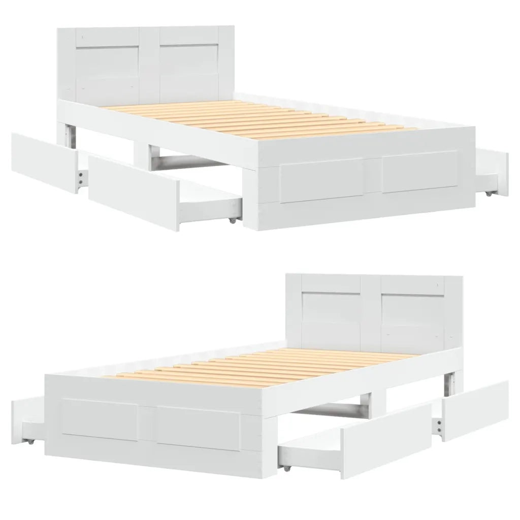 Giroletto con Testiera senza Materasso Bianco 100x200 cm 3295576