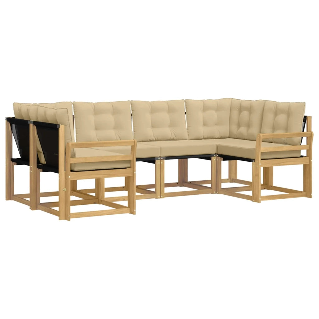 Set di divani da esterno 6 pz Bianco e Beige 3389815