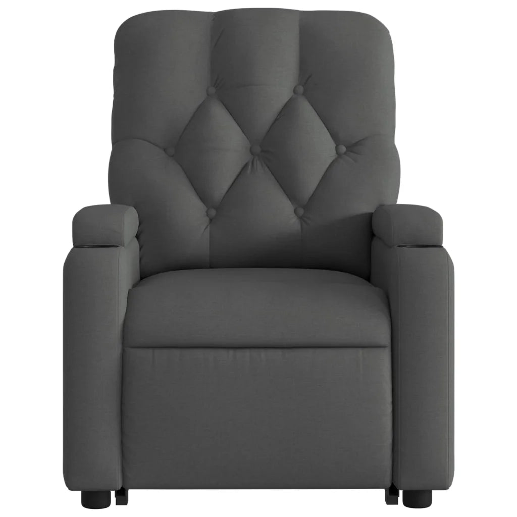 Poltrona Alzapersona Massaggi Elettrica Grigio Scuro Tessuto 3204747
