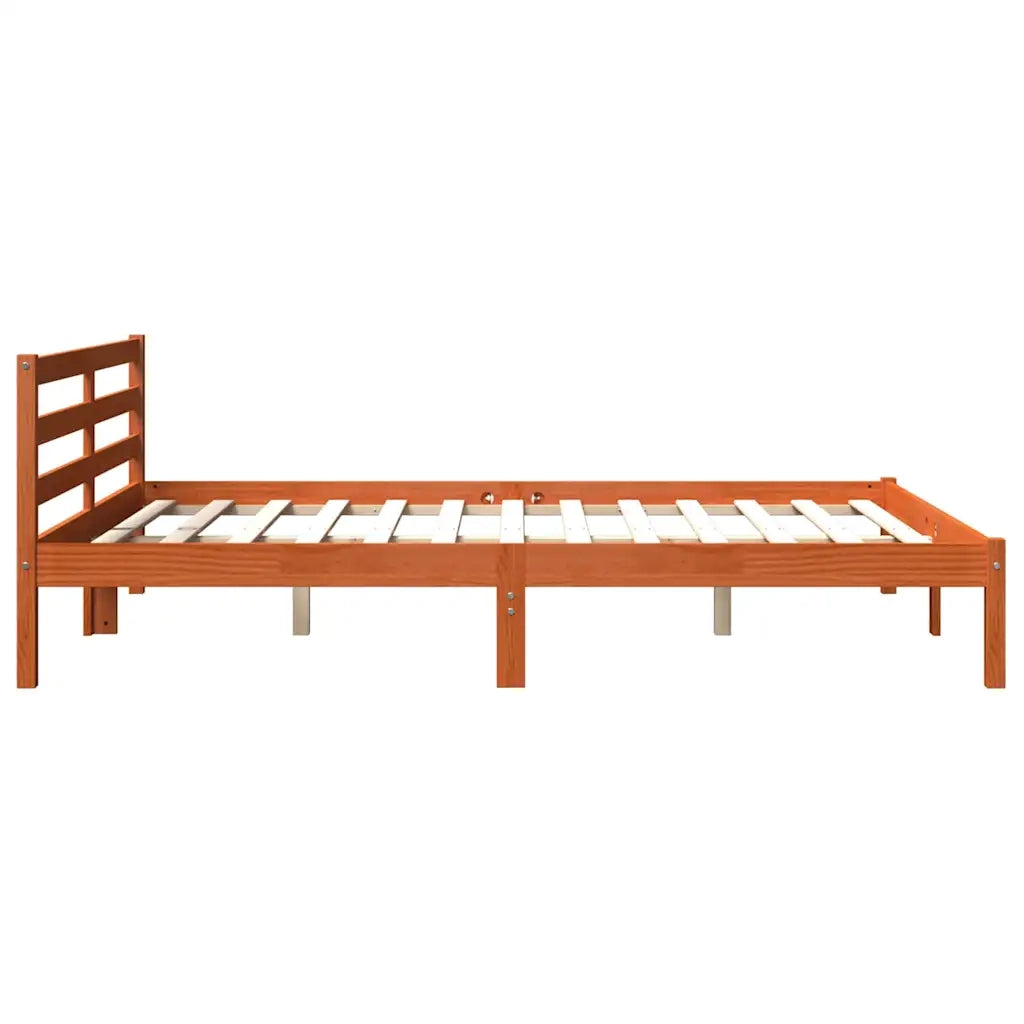 Letto senza Materasso-Struttura Letto Marrone Cera 180x200 cm in Legno di Pino 844658