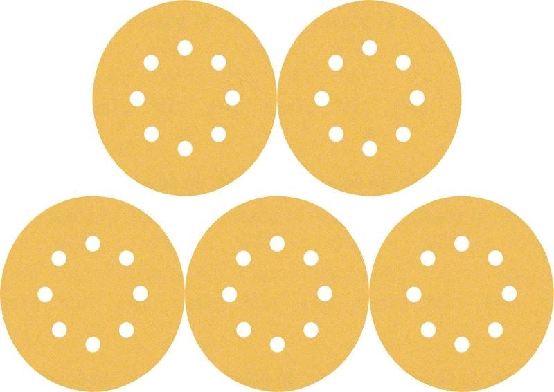 2608900807 - KIT 5 FOGLI BOSCH D.125mm P.120 8 FORI , EXPERT for LEGNO+VERNICE