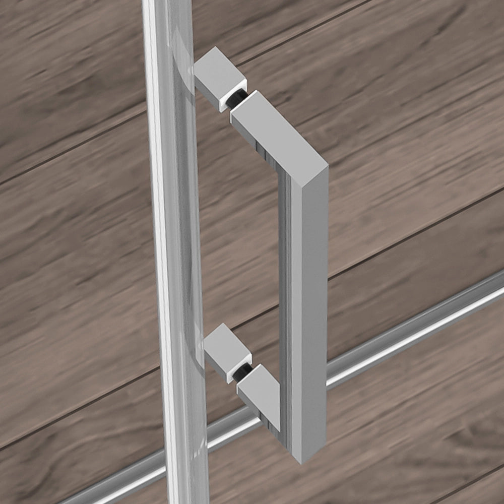 Porta doccia a soffietto per nicchia 75 cm in vetro temperato trasparente con profili cromo Neos