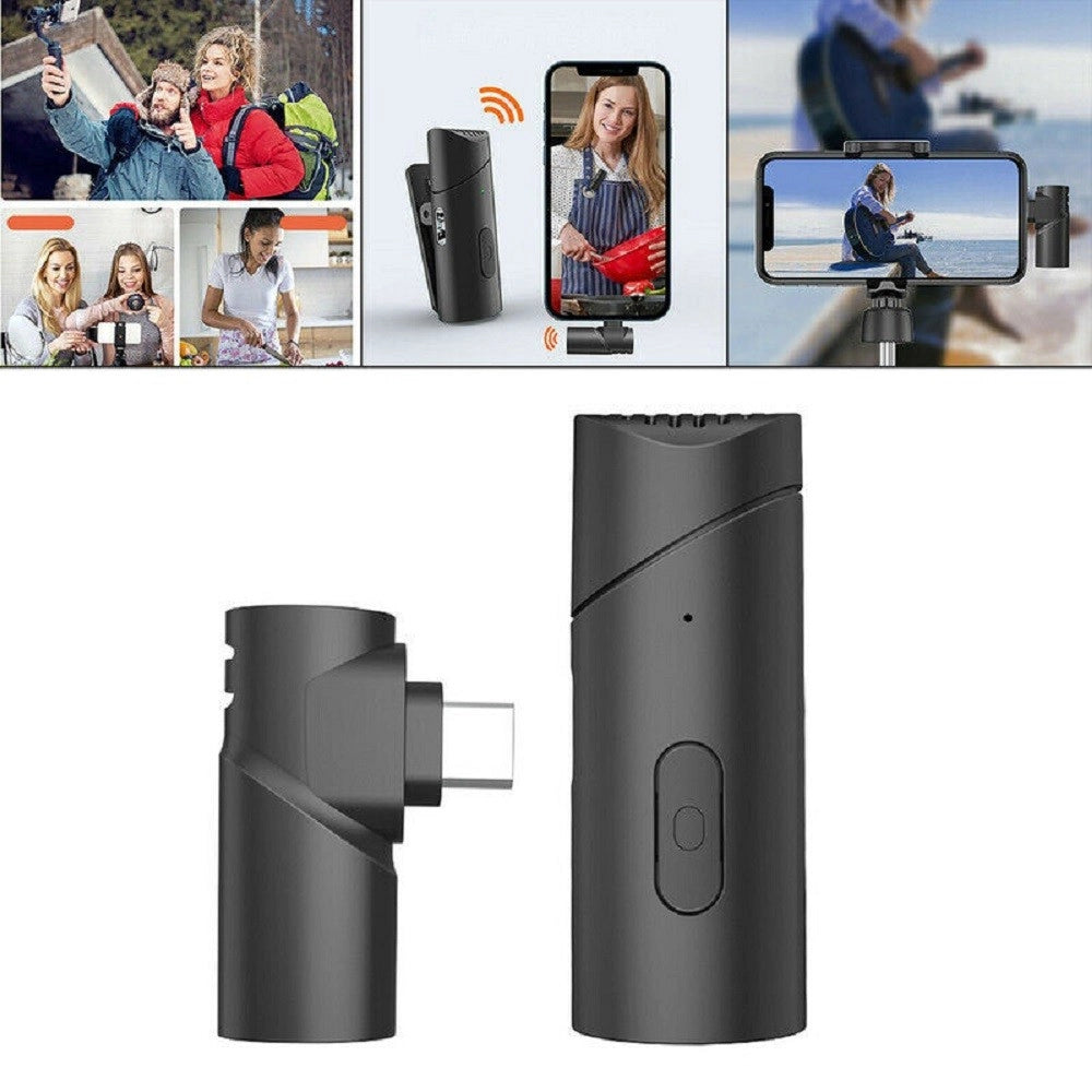 Trade Shop - Microfono Wireless 2.4ghz Q-hw66b Clip On Type-c Cellulare Tablet Riduzione Rumore -