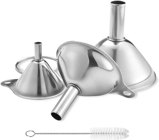 Set di Treccia in Acciaio Inossidabile 3-delig, Cucina Treccia per Liquidi, Oli e Bottiglie, Grande, Medio, Piccolo