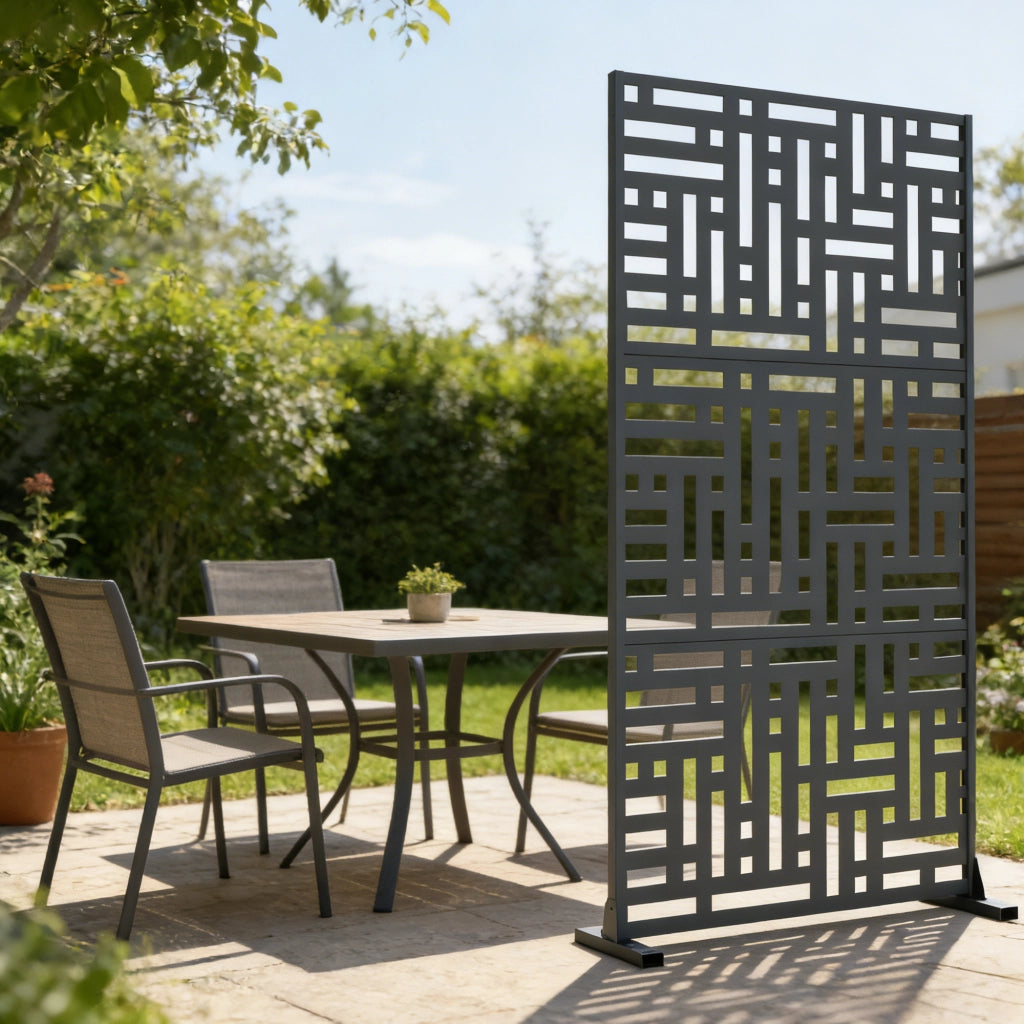 Pannello Divisorio Bernalda Struttura Traforata in Acciaio 180 x 90 cm Grigio Antracite casa.pro
