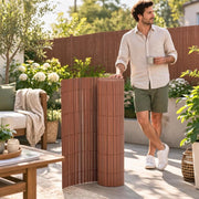 Double-sided PVC Garden Fence, 90 X 300 Cm, Brown