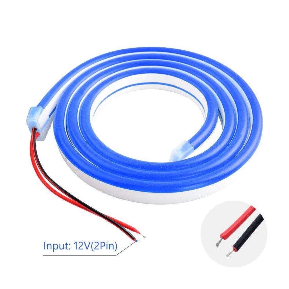 Trade Shop - Strip Led Fluorescente Effetto Tubo Neon Colorato Impermeabile In Silicone Dc12v - -bianco Freddo      -