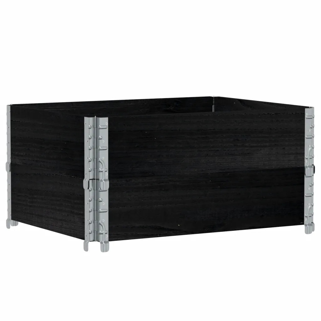 Paretali per Pallet 2 pz Neri 80x60cm in Legno Massello di Pino