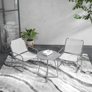 Set Bistro 3 pezzi - Zephmum - Tavolo e 2 sedie - Grigio chiaro mesh per giardino e terrazza