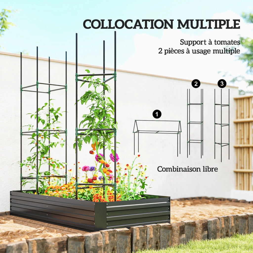 Carr¨¦ Potager Giardino ¨C Zephmum ¨C Grigio Acciaio 180x90x29.5 cm