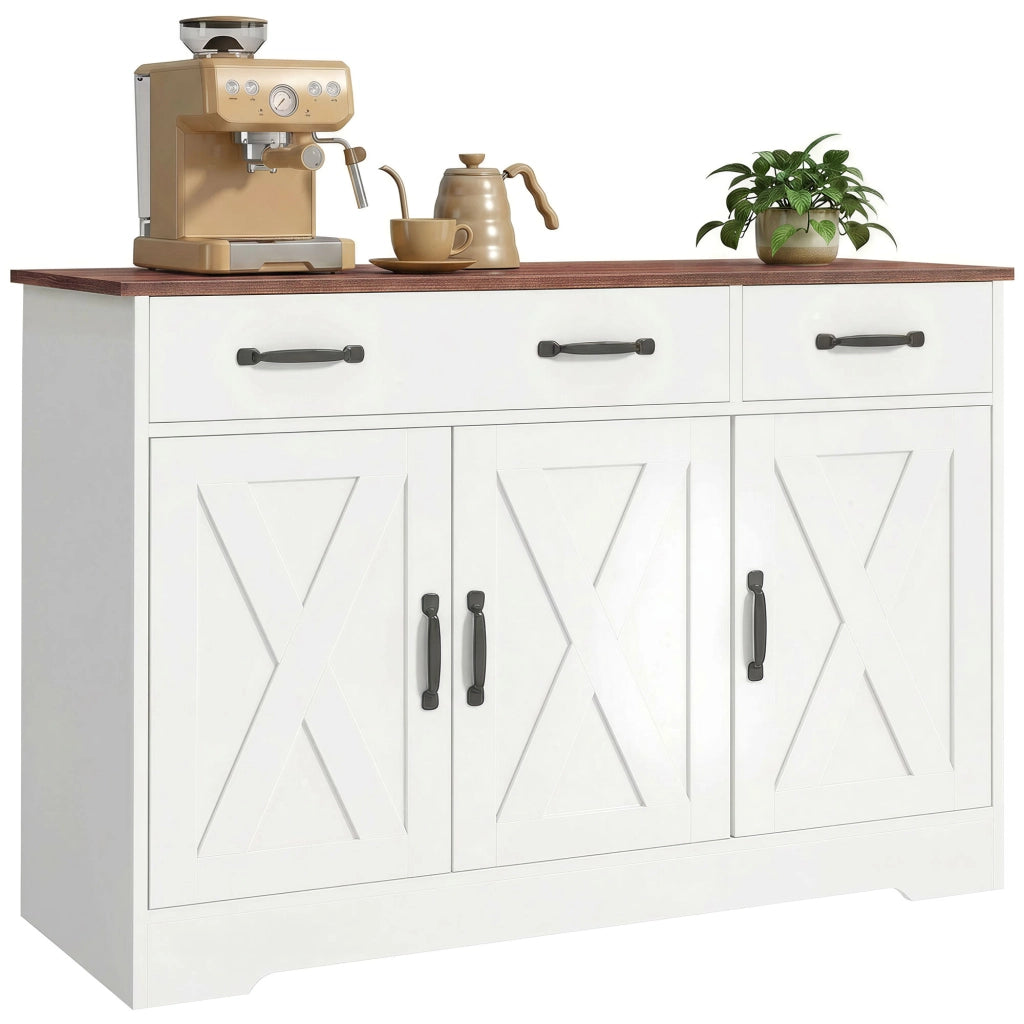 Credenza ¨C zephmum ¨C Bianco, Rovere, 108x40x81 cm