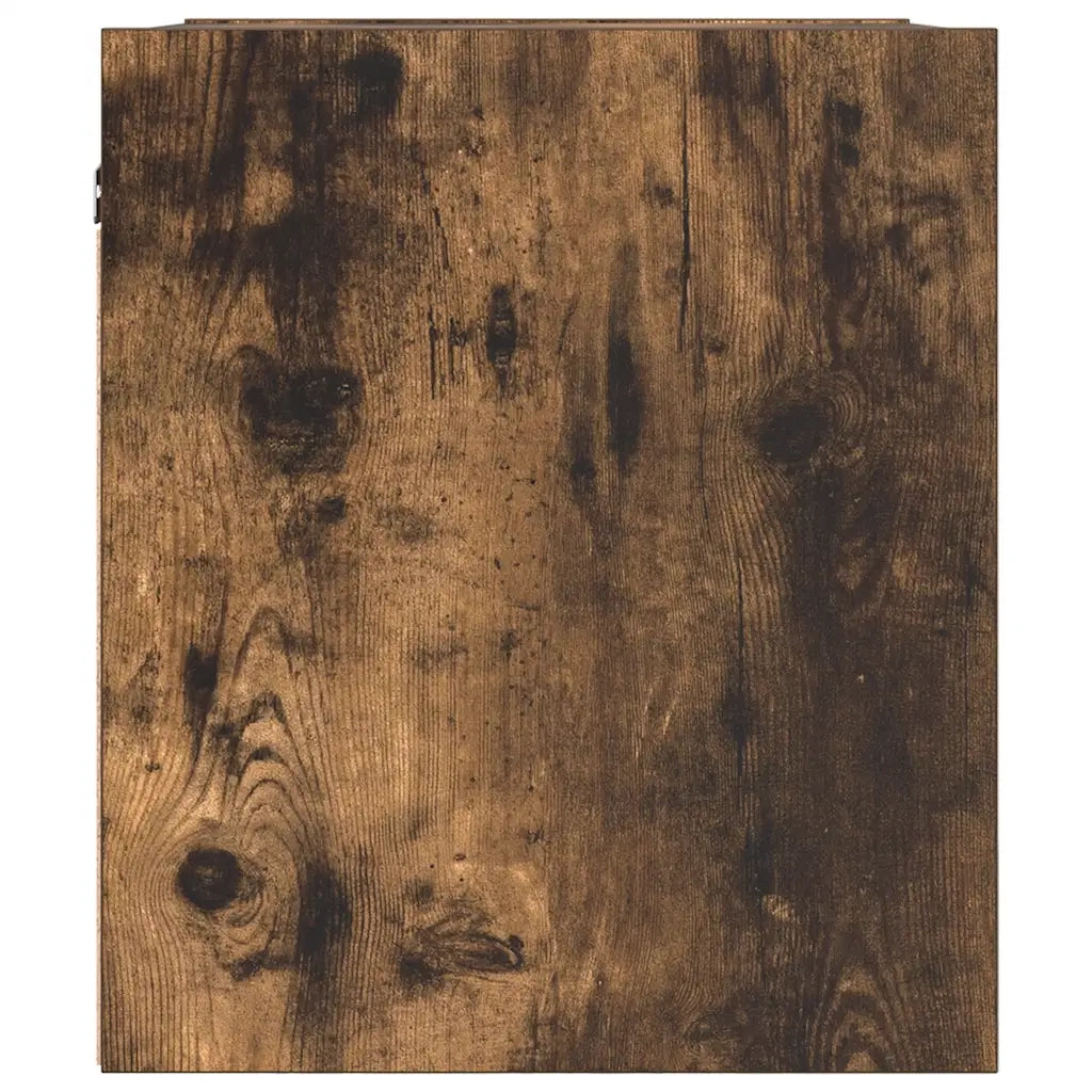 Comodino a Muro-Tavolino da notte sospeso Rovere Fumo 38x34x40 cm 837525