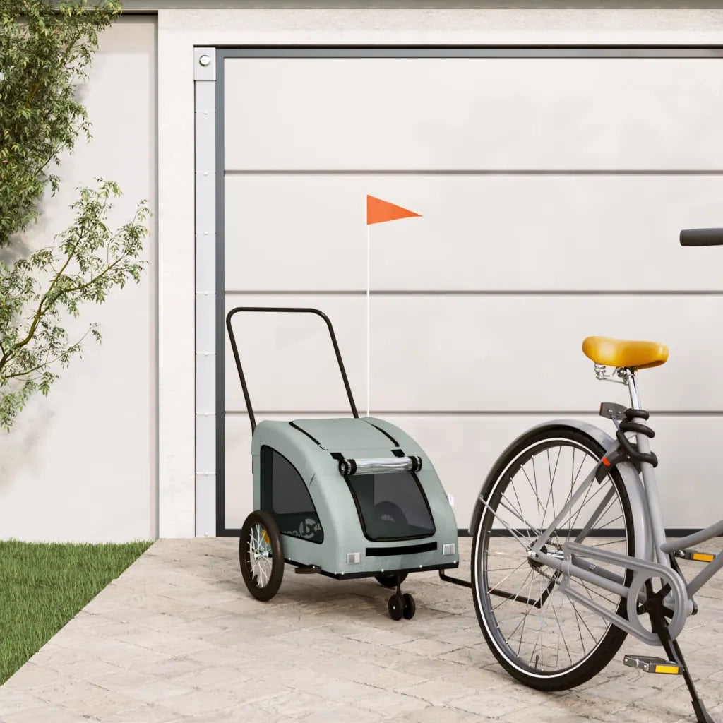 Rimorchio da Bici per Animali Grigio Oxford e Ferro CFW9300217