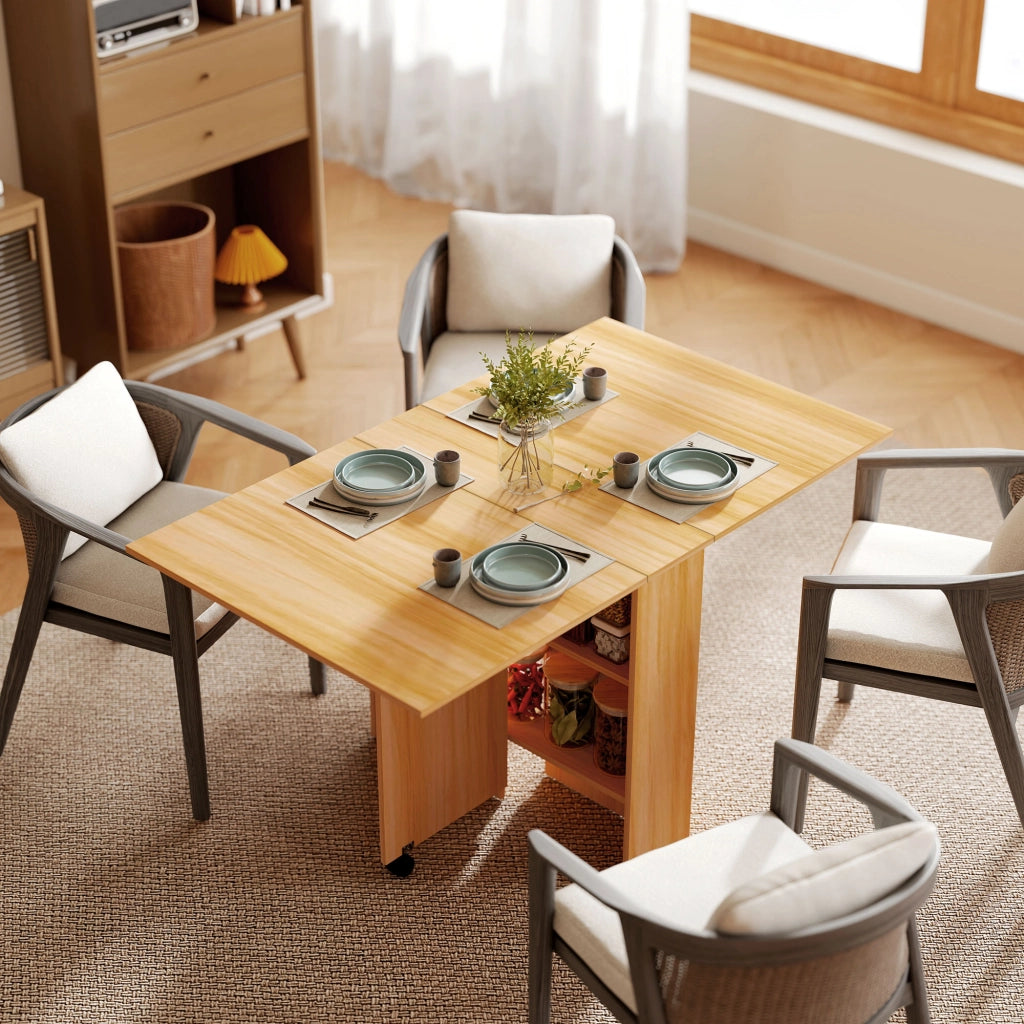 Tavolo Pieghevole con Ruote ¨C zephmum ¨C Legno 140x80x74cm