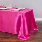 Tavolo da pranzo in cotone - 250x145 cm - Rosa scuro - Tavolo in velluto - Decorazione per la sala da pranzo - Tavoli