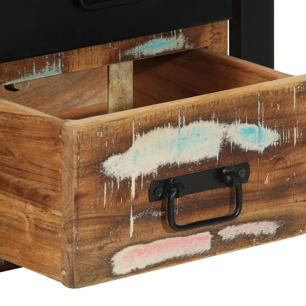 vidaXL Comodino Multicolore 40x35x40 cm in Legno Massello Recupero