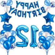 Decorazione per il 12° Compleanno per Ragazzi - Bandiera di Buon Compleanno con Slinga, Ballo di Carta - Decorazione di Festa per 12 Anni - Decorazione di Festa per la Sala da Pranzo con Palloni