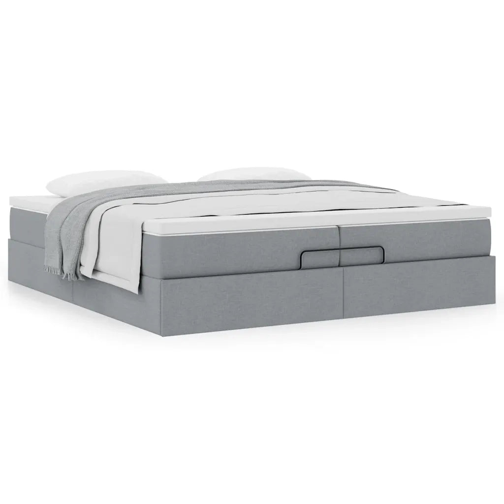 Struttura Letto Pouf con Materassi 200x200 cm in Tessuto 3311134