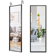 Specchio da appendere alla porta 36,5 x 107 cm vetro ad alta definizione pratico moderno in nero 20_0018842