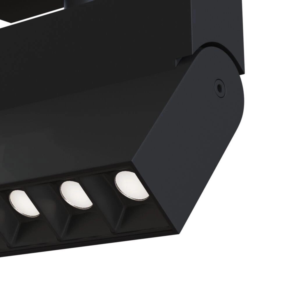 Base Illuminazione Points Rot Per Binario Moderno Alluminio Nero 10W Luce Calda