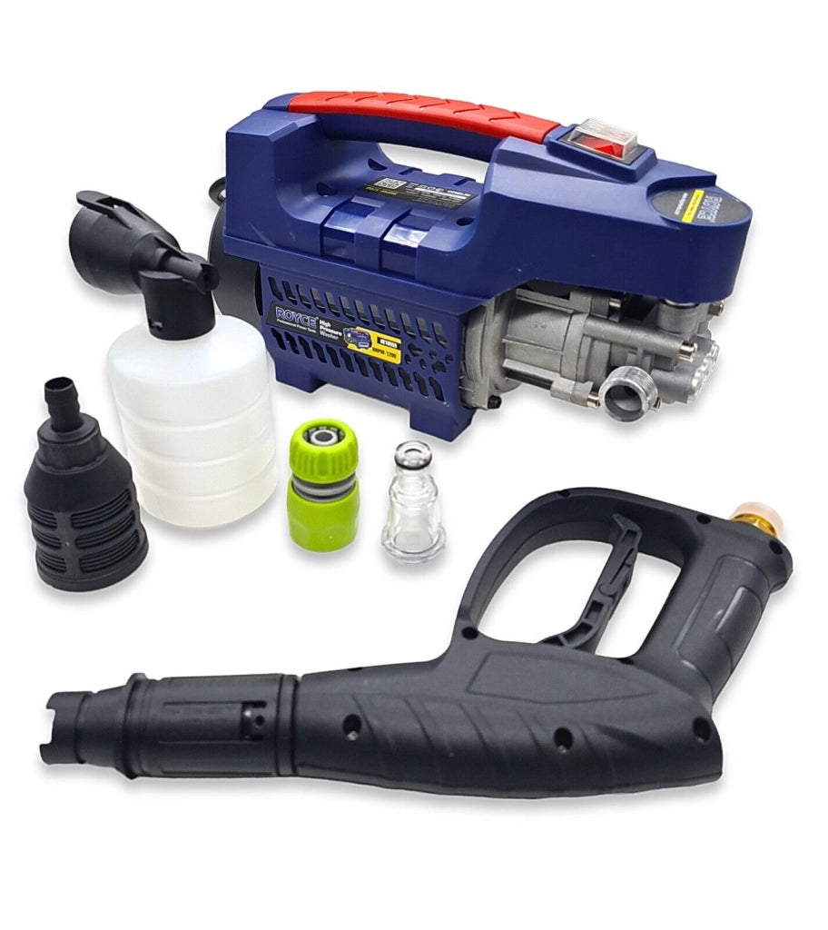 Idropulitrice Royce compatta da 1200W 7/L min 100 bar completa di accessori acqua lavare auto giardino