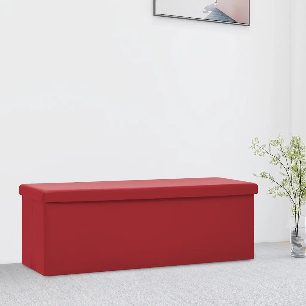 Panca Portaoggetti Pieghevole Rosso Vino in PVC 338800