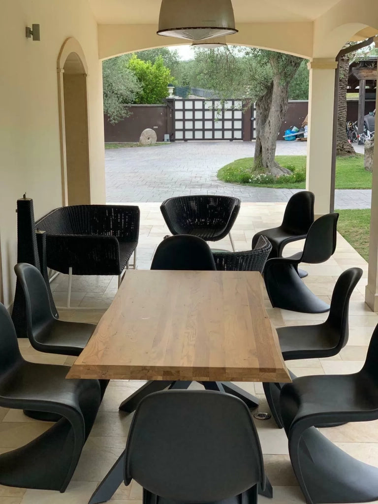 Tavolo big table fisso in rovere massello nodato spessore 6 cm. misura l.250 p.100 h.76 (1648) - Mobili 2G