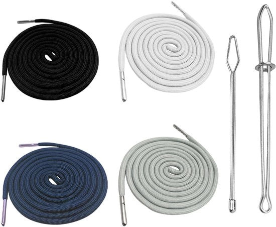 Cinturino di sostituzione 140 cm - Chiave a cerniera - Corda - Verriccio per cinturino - Cinturino in poliestere con estremità metalliche - Ideale per abbigliamento sportivo - Corda per vestiti