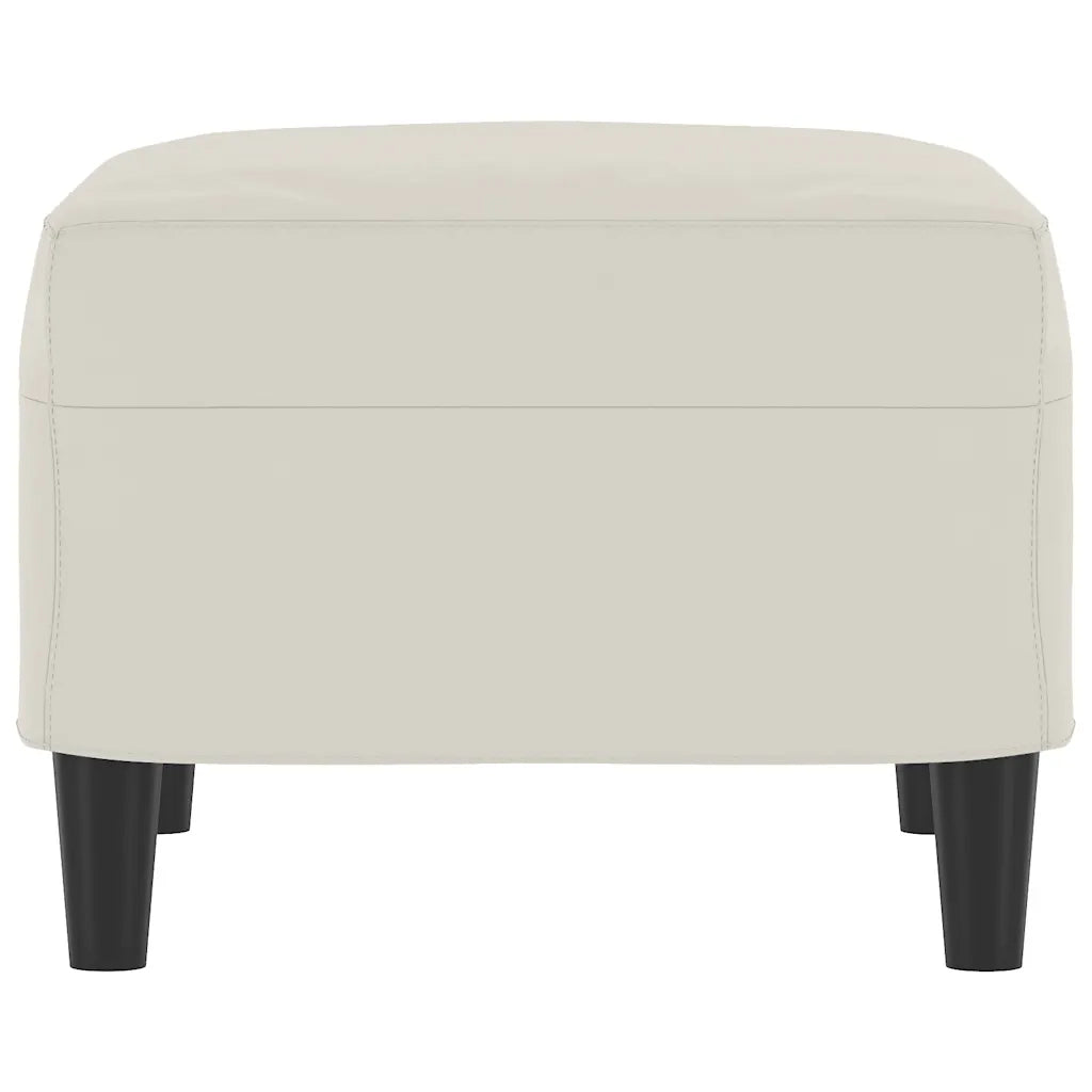 Poggiapiedi Crema 60x50x41 cm in Velluto 349301