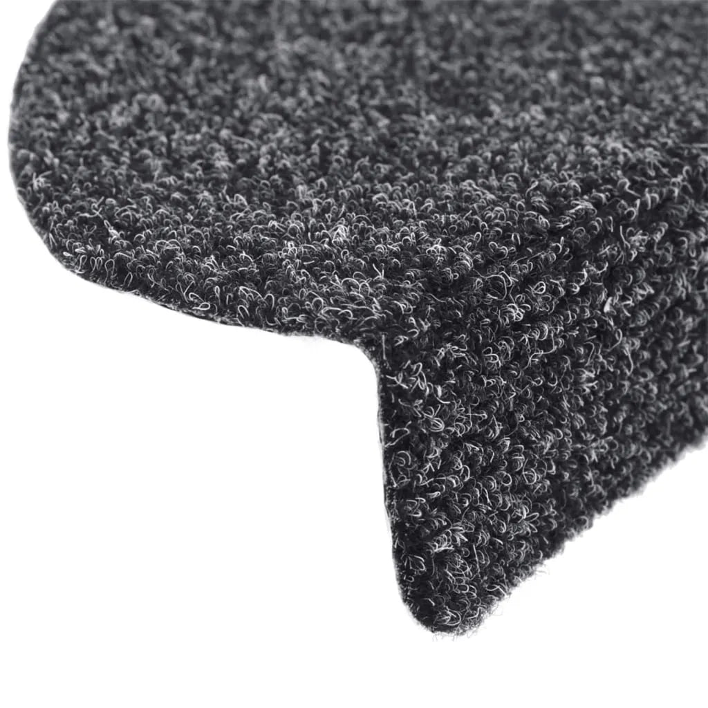 Tappetini per scale autoadesivi 15 pz 65x21x4 cm Grigio scuro Semicircolari Grandi 132697