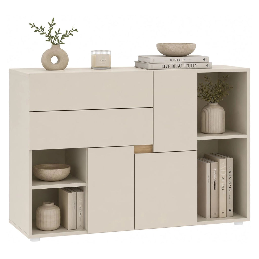 Madia Lerimi, Credenza 2 Ripiani, 120x42x84h cm Beige Cashmere